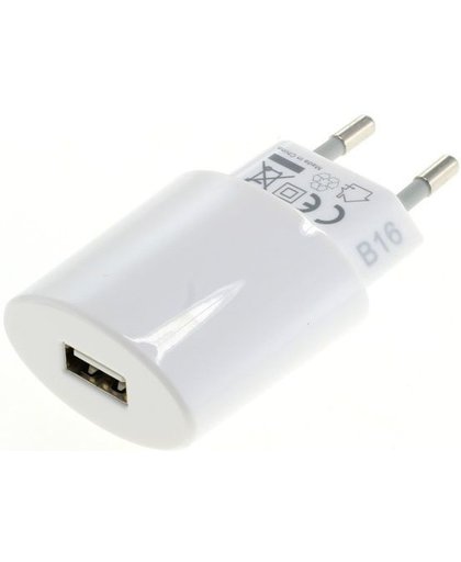Reislader telefoon / tablet USB Universeel 2.4 ampere - Wit