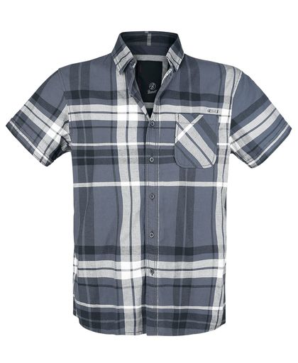 Brandit Mike Checkshirt Overhemd antraciet-zwart-oud wit