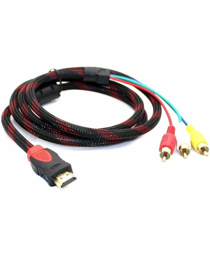 MMOBIEL HDMI naar RCA kabel voor het overdragen van signalen van HDMI naar RCA (1,5 mtr). Vergulde connectoren /1080p Full HD