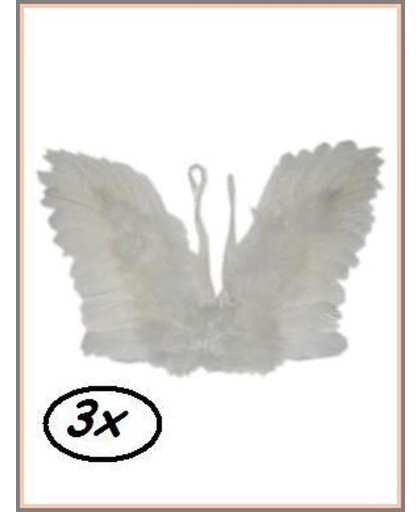 3x Engelen vleugels wit veren kind