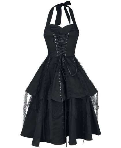 H&R London Pretty Pirate Long Dress Jurk zwart