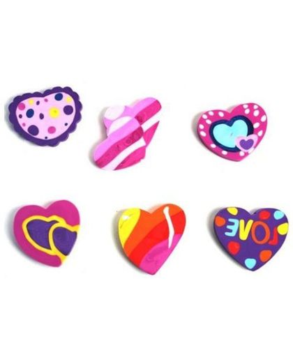 6 STUKS |Mix Harten gummen in hartvormen (Traktatie / Uitdeelcadeautjes)