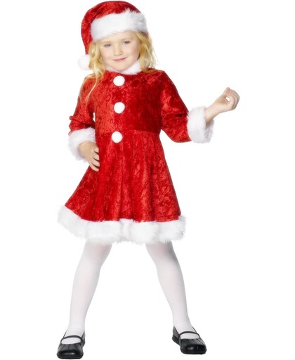 Mini Miss Santa Kerstkostuum | Jurkje + kerstmuts maat 134/140