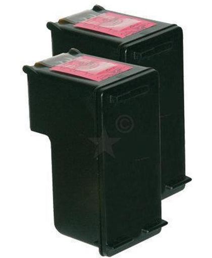 Merkloos – Inktcartridge / Alternatief voor de Dubbelpack cartridges voor printer HP C8767A nr.339 2x zwart