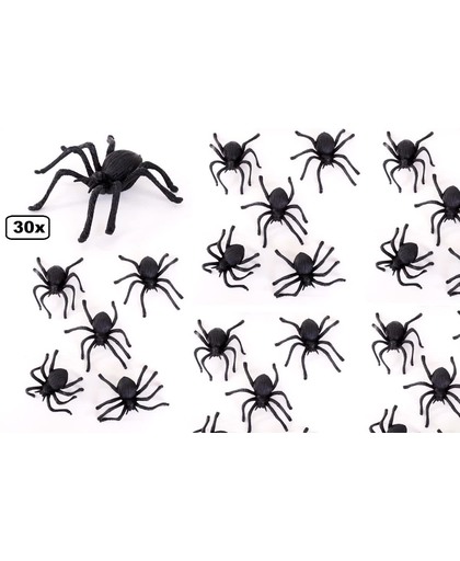 30x Horror zwarte spinnen 8cm