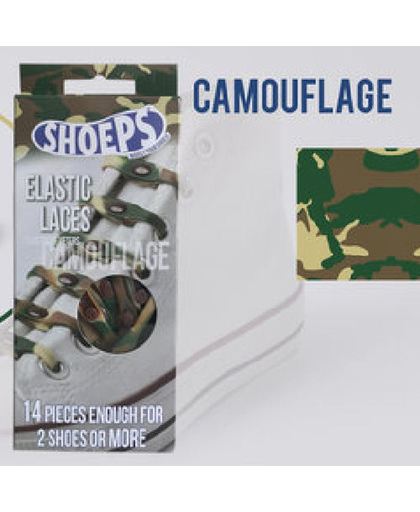 8 stuks Shoeps basic Camo Camouflage kleuren elastische schoenveters