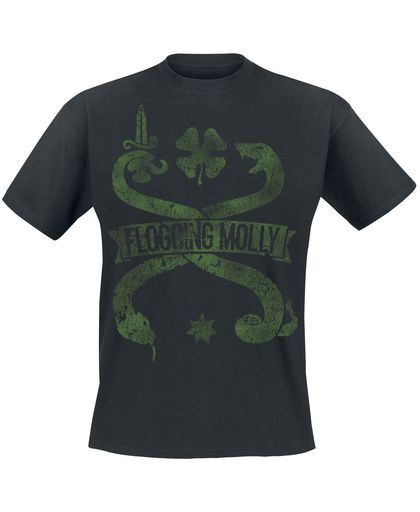 Flogging Molly Vintage Snake Tourshirt 2018 T-shirt zwart