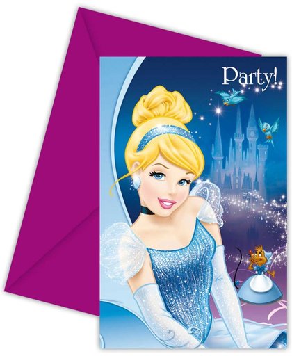 Set van 6 uitnodigingen met enveloppen van Assepoester™ - Feestdecoratievoorwerp - One size