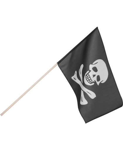 48 stuks: Vlag op stok - Piraat - 30x45cm