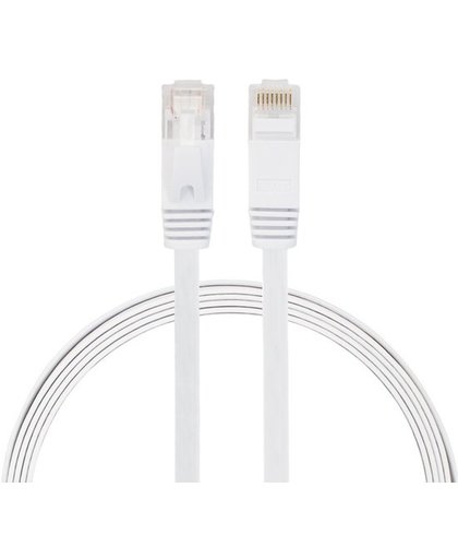 1m CAT6 Ultra dunne Flat Ethernet netwerk LAN kabel (1000Mbps) - Wit