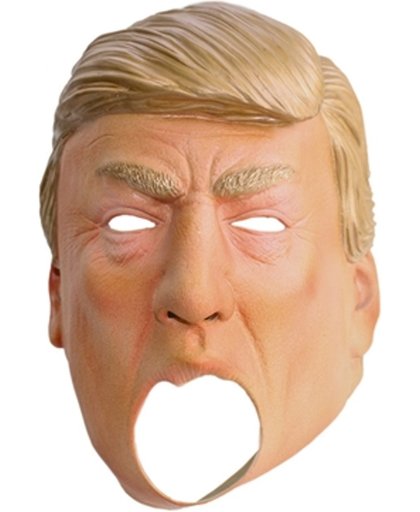 Donald Trump masker met open mond en kin