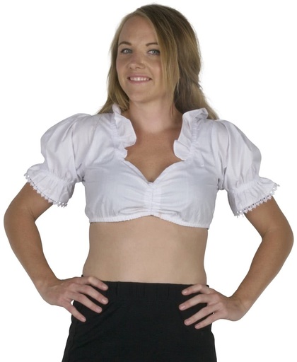 Korte Oktoberfest blouse voor onder een dirndl - Beiers bloesje maat 40/42