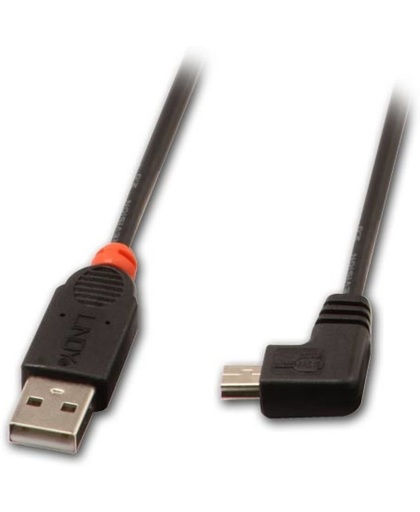 Lindy USB 2.0, 2m 2m USB A Mini-USB B Mannelijk Mannelijk Zwart USB-kabel
