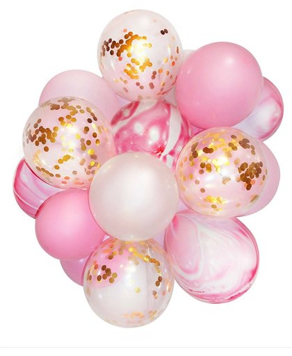 20 Confetti Ballonnen roze | Ideaal voor baby shower of verjaardag