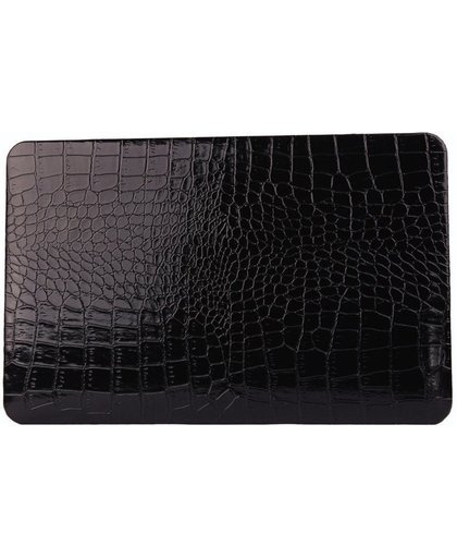 Macbook Case voor MacBook Retina 12 inch - Laptoptas - Hardcover - Croco Zwart