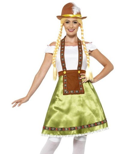 Groen Beiers jurkje met schortje - Oktoberfestkleding dames maat 44-46 (L)