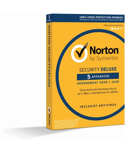 Norton Security Deluxe 3.0 - Nederlands / Frans / 5 Apparaten / 1 Jaar / Windows / Mac / iOS / Android