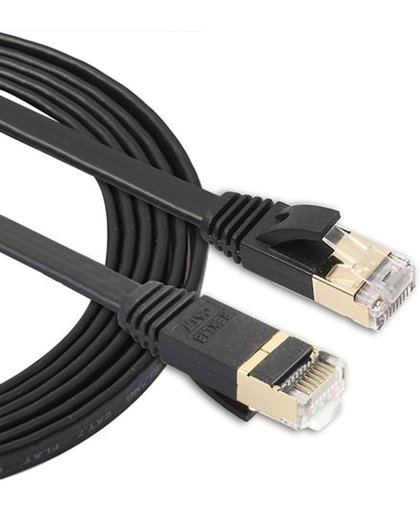 1.8m CAT7 Ultra dunne Flat Ethernet netwerk LAN kabel (1000Mbps) - Zwart