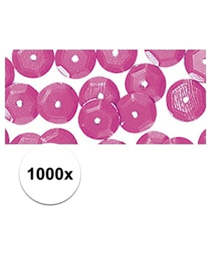 1000x Pailletten roze 6 mm