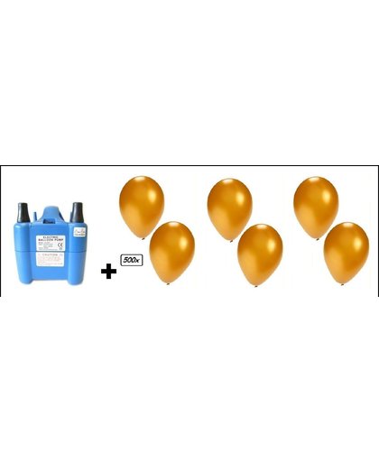Elektrische Ballonnen Pomp XL met 500 gouden ballonnen