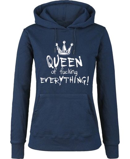 Queen Of Fucking Everything Girls trui met capuchon donkerblauw