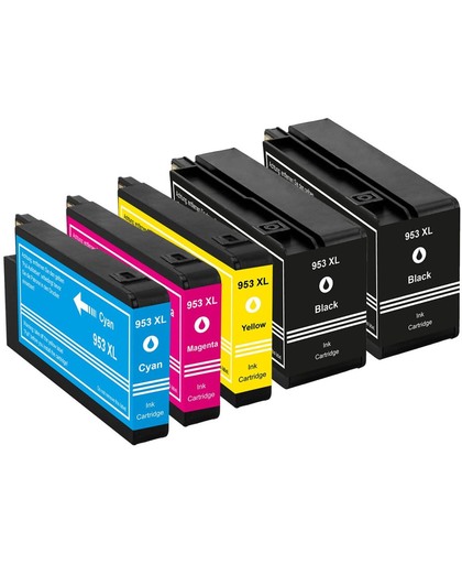 Merkloos   Inktcartridge / Alternatief voor de HP 953XL voor HP OfficeJet Pro 8710, 8715, 8718, 8720, 8725, 8728, 8730, 8740 - 5 Pack