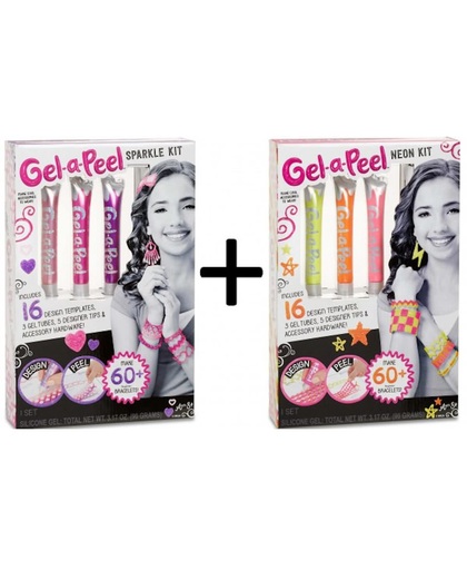 Gel-a-Peel theme pack sparkle kit + neon kit - Bundelpakket