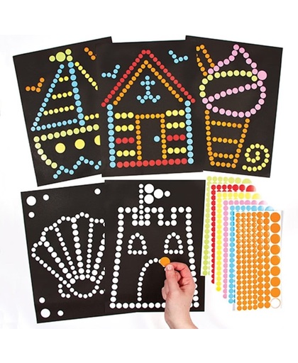 Maak ontwerp je eigen speelgoed gestippelde stip sticker strandkunst voor kinderen (8 stuks)