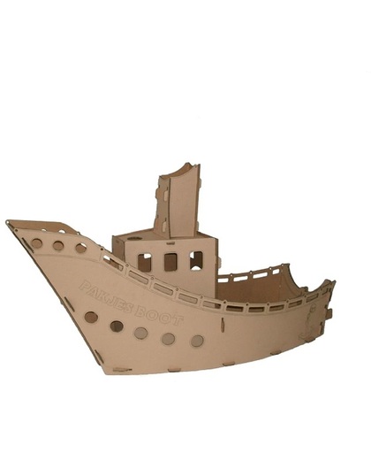 Pakjesboot / Stoomboot / Sinterklaasboot van karton (104 cm)