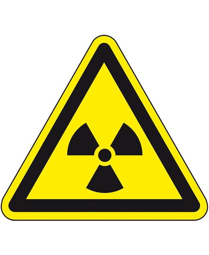 Waarschuwingssticker 'Waarschuwing voor radioactieve stoffen', ISO 7010, SL 25 mm (10/vel)