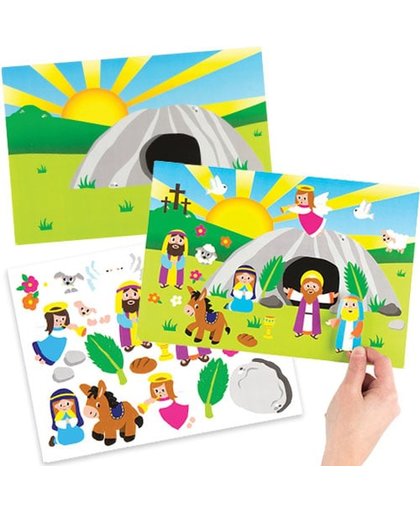 Goede Week-stickersets voor kinderen   Leuke knutsel- en decoratiesets voor Pasen voor jongens en meisjes (4 stuks per verpakking)