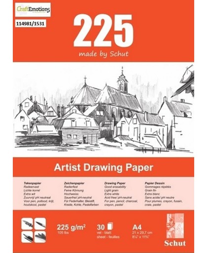 Schut Artist Drawing Paper 225 gram A3 bloc a 30 vel.