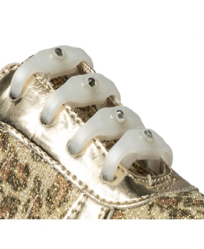 8 stuks Shoeps basic Diamond feestelijke steentjes in elastische schoenveters