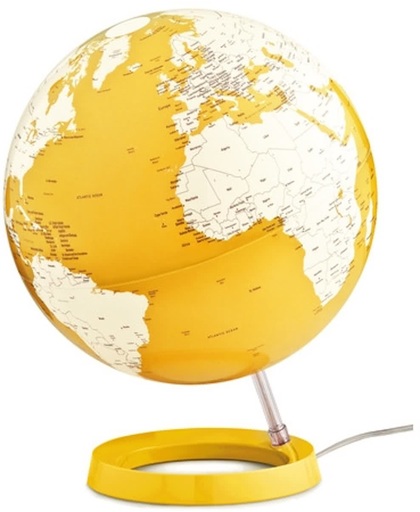 Globe Bright Yellow 30cm diameter kunststof voet met verlichting