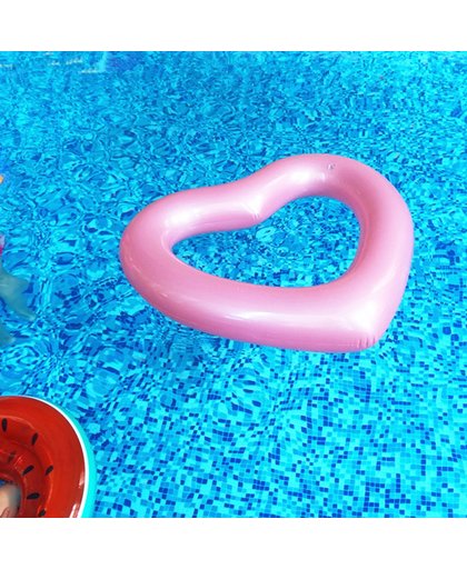 Roze hart opblaasbaar zwemband |  inflatable heart pink | groot | Summer Fun | Water floating Row | Swim ring | 120CM