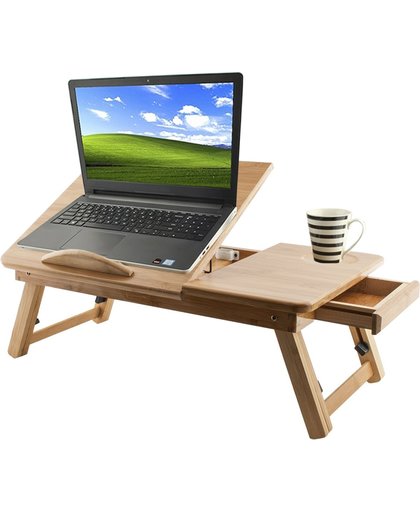 Houten Laptoptafel - Laptop Verhoger Schoottafel - Verstelbare Bed/Schoot Notebook Standaard - Verstelbaar