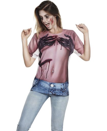Fotorealistisch shirt Sick Creepy zombie one size (M/L)