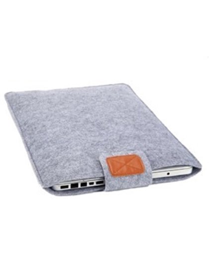 Mr. Pefe Laptop Sleeve Grijs Wol 11 inch - Stootbestendig