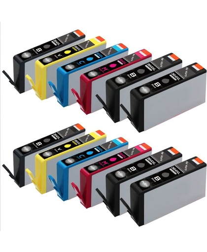 ReYours HP 364 XL 364XL Compatible Inktcartridge 12-pack 4 Zwart/ 2 Cyaan /2 Magenta /2 Geel/ 2 photo Zwart (PBK) , met chip inktniveau weergeven