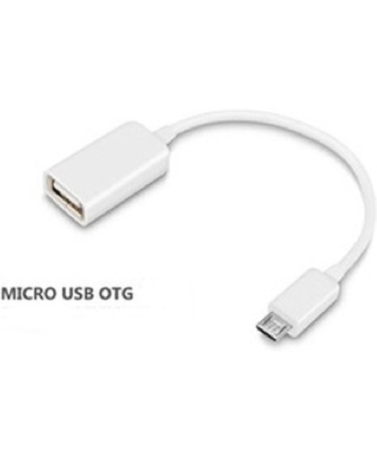 Micro USB OTG kabel adapter naar gewone USB poort / Wit