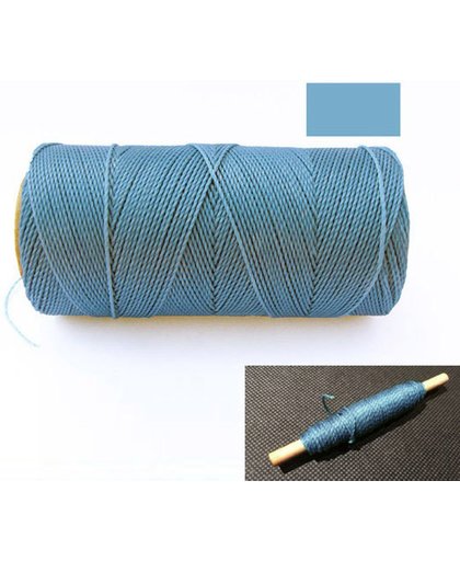 Macrame Koord - Waxed Polyester Cord - HEMELS BLAUW / SKY BLUE - Klos 914 cm - 1mm dik