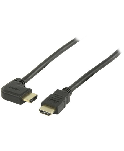 Valueline, High Speed HDMI Kabel met Ethernet HDMI connector - HDMI connector rechts gehoekt 2m (Zwart)
