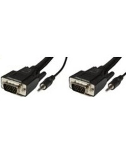 Microconnect MONGG15BMJ 10m VGA (D-Sub) + 3.5mm VGA (D-Sub) + 3.5mm Zwart VGA kabel