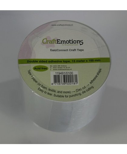 CraftEmotions EasyConnect (dubbelzijdig klevend) Craft tape 15m x 100mm.