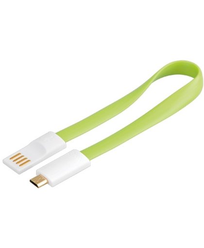 Goobay USB 2.0 A/micro-B 0.2m 0.2m USB A Micro-USB B Mannelijk Mannelijk Groen, Geel USB-kabel