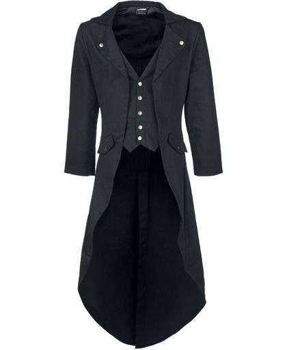 Banned Dovetail Coat Lange jas zwart
