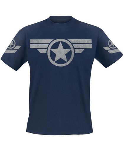 Captain America Super Soldier Uniform T-shirt donkerblauw
