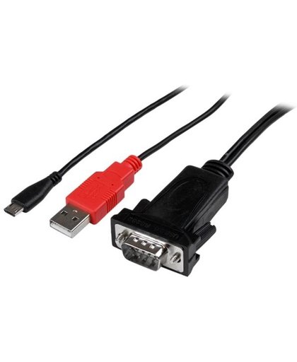 StarTech.com Micro USB naar RS232 DB9 seriële adapterkabel voor Android met USB opladen M/M