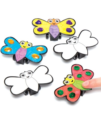 Sets met terugtrekracers in de vorm van vlinders die kinderen naar eigen smaak kunnen maken en versieren – creatieve speelgoedknutselset voor kinderen (6 per verpakking)