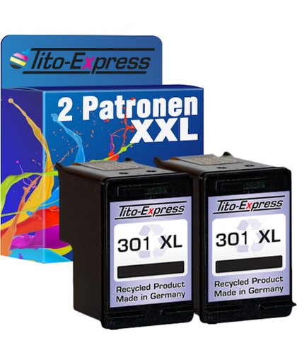 Tito-Express PlatinumSerie PlatinumSerie® 2 Cartridge/Patronen compatibel voor HP 301 XL Black met chip zodat de vulstand weer gaat